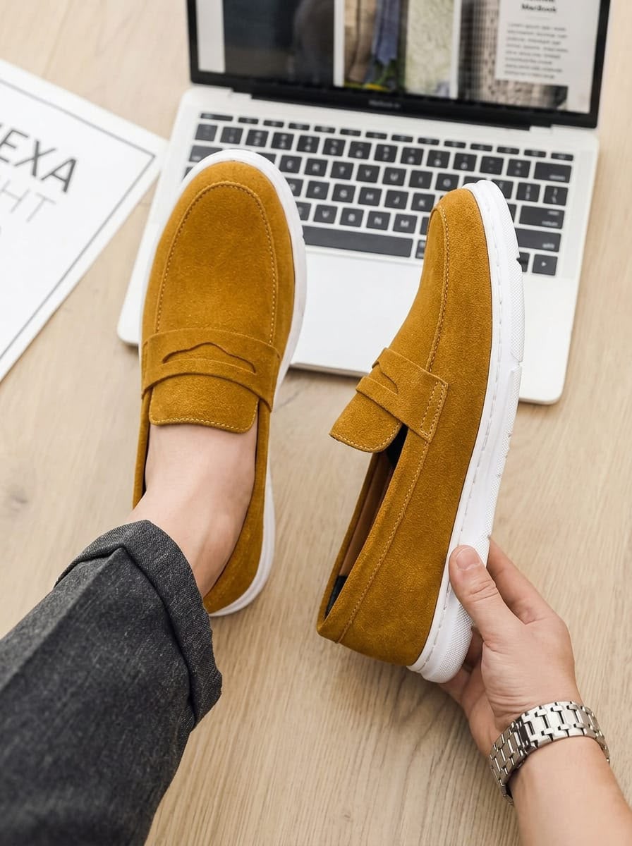 Casual Loafers - Suede (MUSTARD)