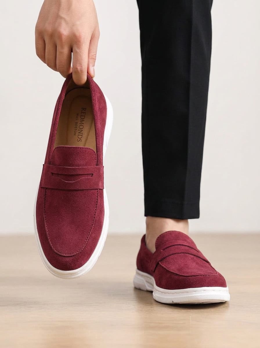 Casual Loafers - Suede (MAROON)