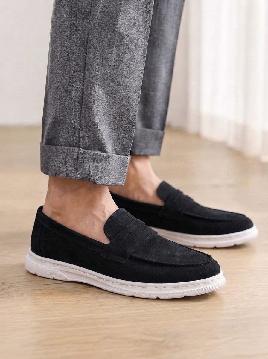 Casual Loafers - Suede (BLACK)