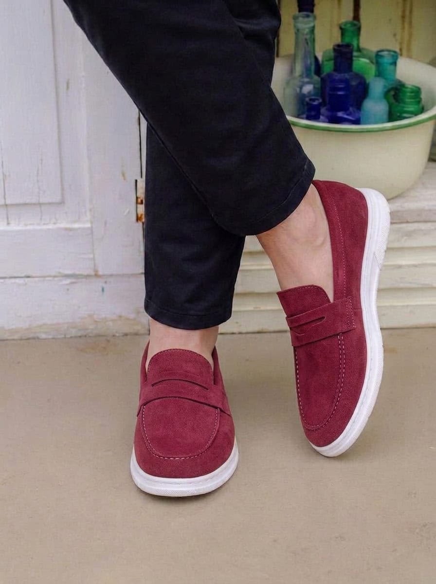 Casual Loafers - Suede (MAROON)