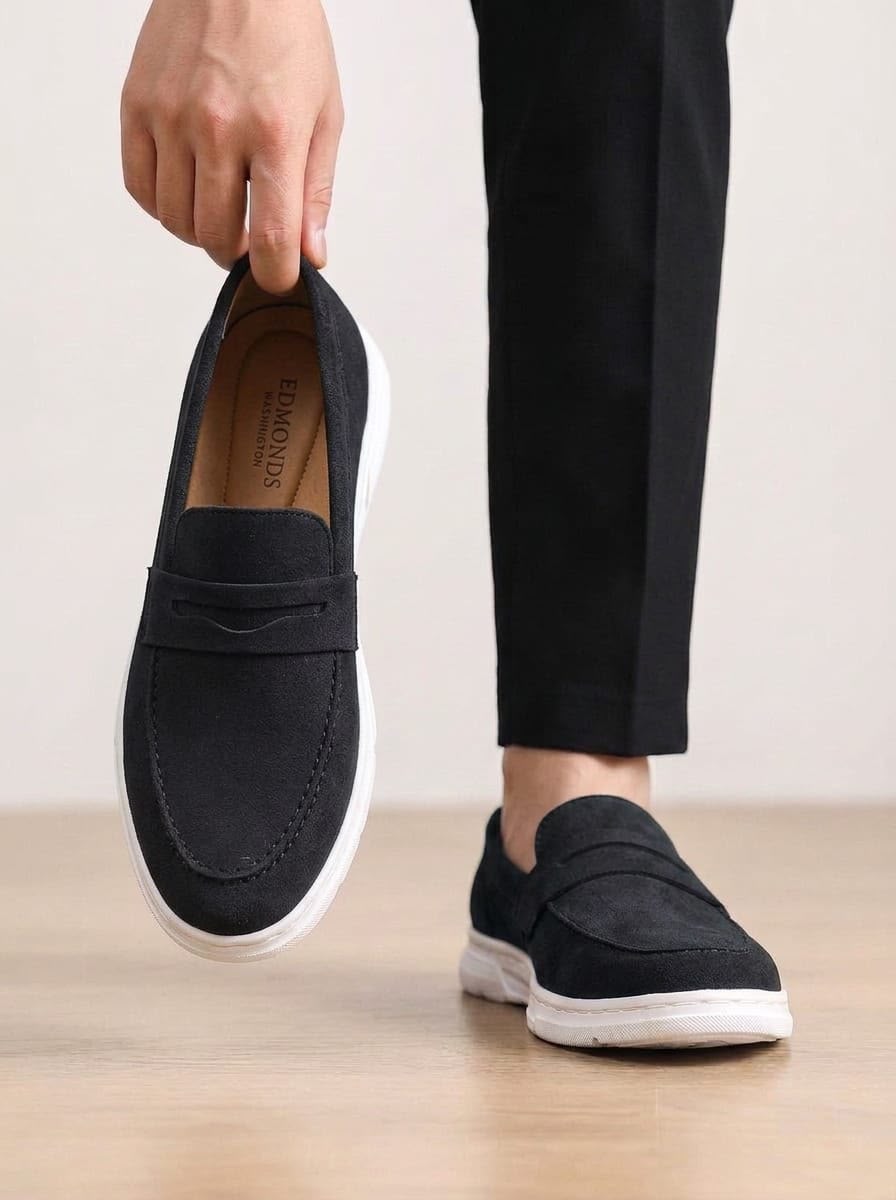 Casual Loafers - Suede (BLACK)