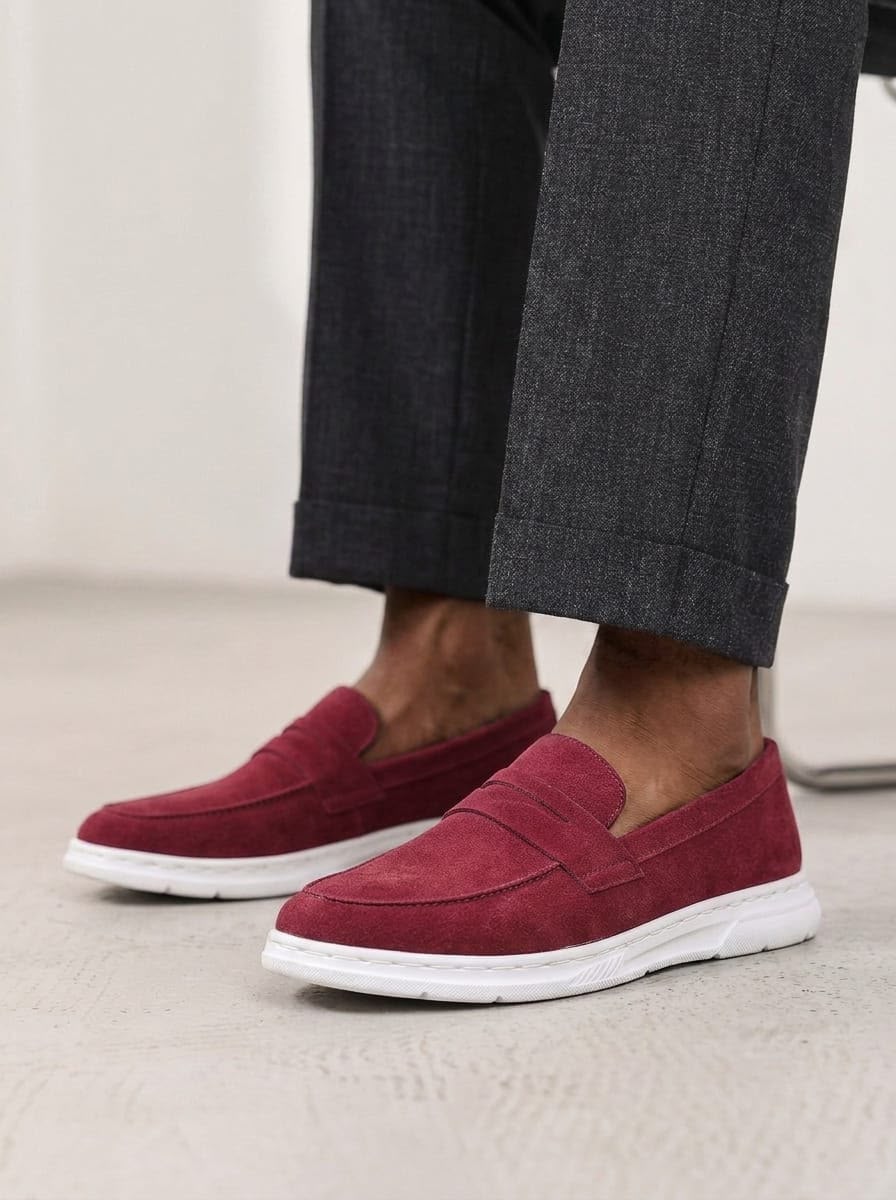 Casual Loafers - Suede (MAROON)
