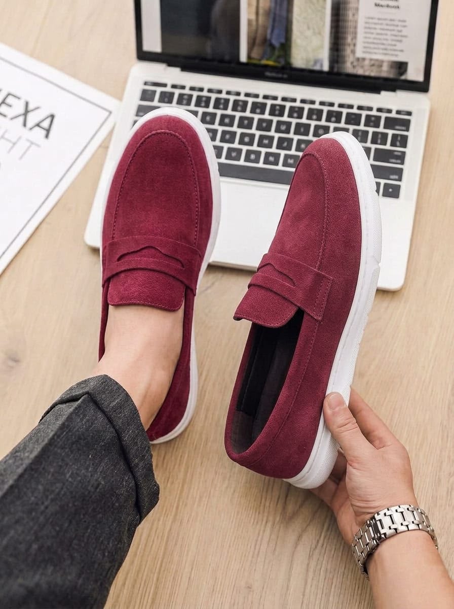 Casual Loafers - Suede (MAROON)